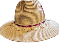Panama Style Summer Hat with Sequined Parrot