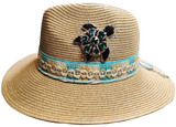 Panama Style Hat with Sea Turtle