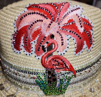 Panama Style Hat with Flamingo