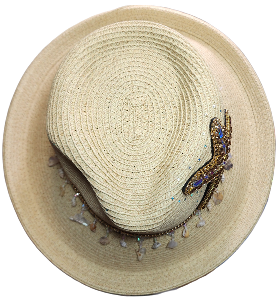 Star Fish Shell Hat Up Brim Safari Hat with Starfish and Sea Shell trim – HatLadyBling
