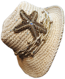 Safari Hat with Starfish and Beaded trim