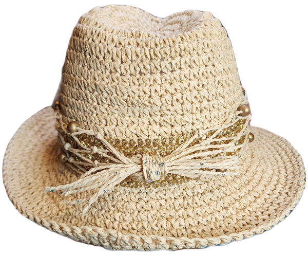 Star Fish Shell Hat Safari Hat with Starfish and Beaded trim – HatLadyBling